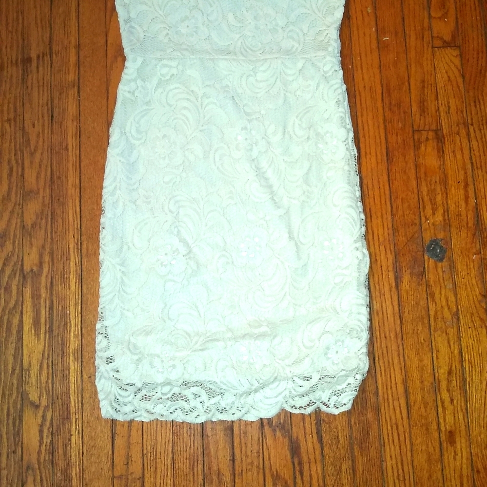 White Lace Mini Dress